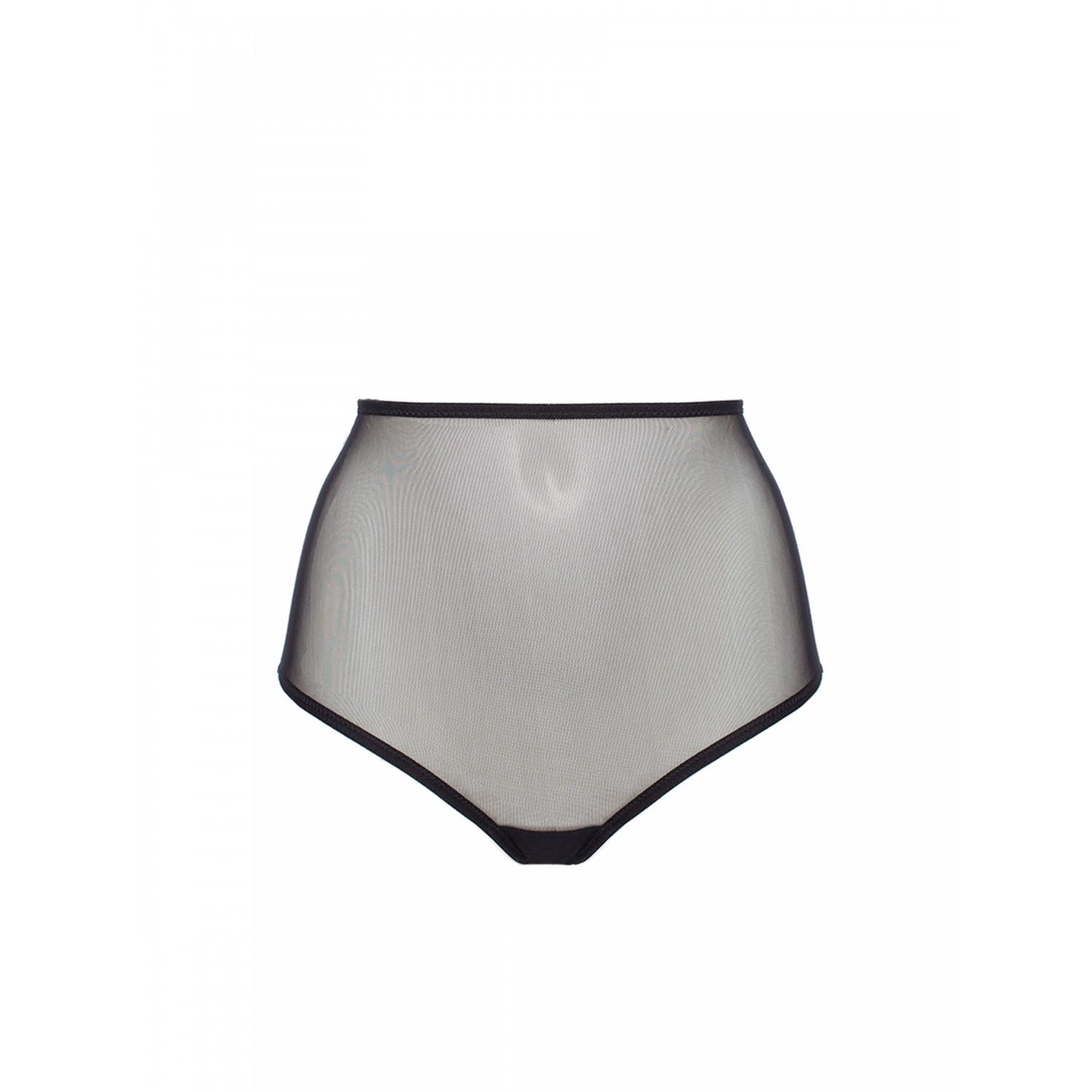 Lovito Casual Plain Mesh Panties for Women LNA23015 (White/Black)